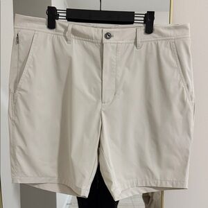 Bugatchi Men's Flat-Front Shorts in Light Beige